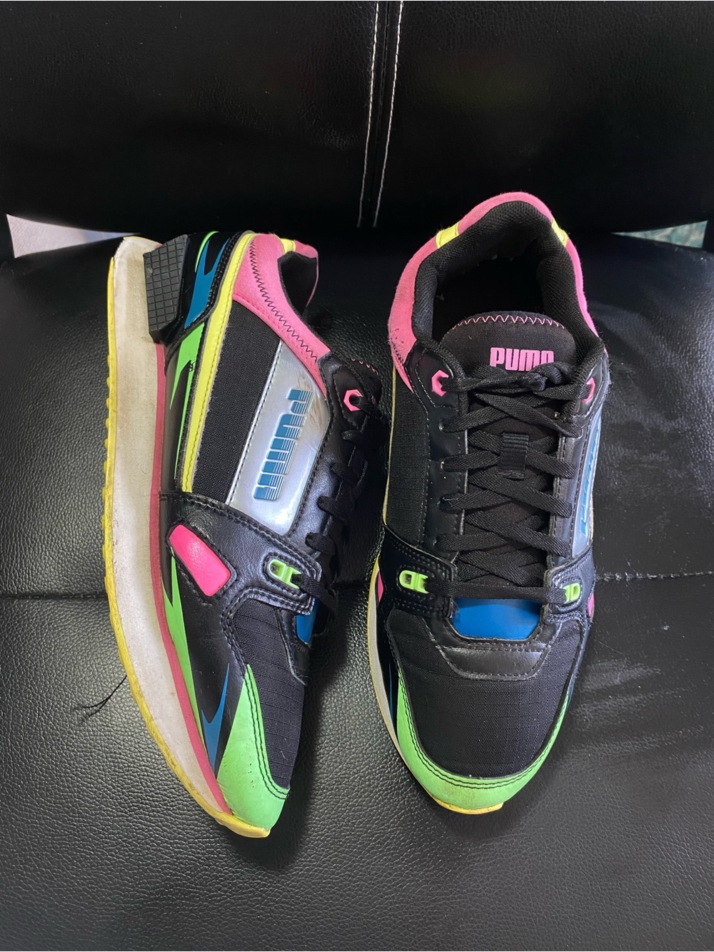 Puma Women’s Multicolor Lifestyle Sneakers - Pink/Green/Blue Size 9